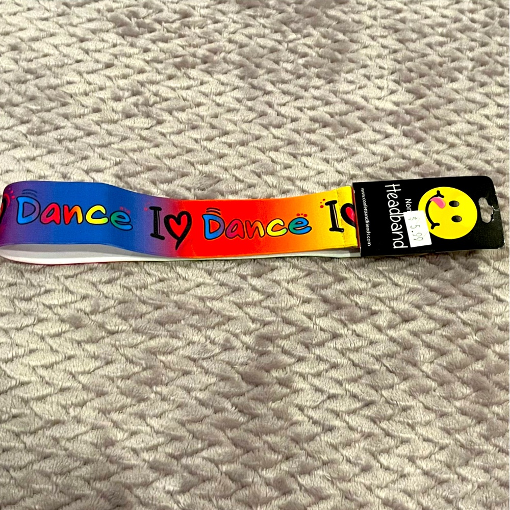Confetti & Friends Girls' I ♥️ Dance Non-Slip Colorful Headband 🌈✨